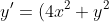 y'=(4x^2+y^2)/(xy)